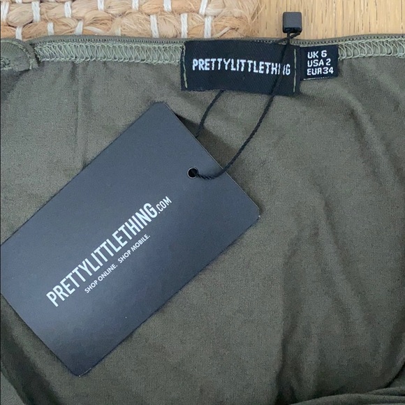 Prettylittlething Khaki 90s Neck Bodycon Dress - Picture 5 of 5